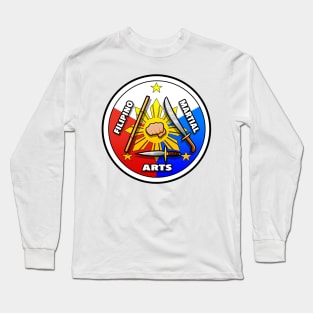 Filipino Martial Arts Logo (classic Filipino Flag style) Long Sleeve T-Shirt